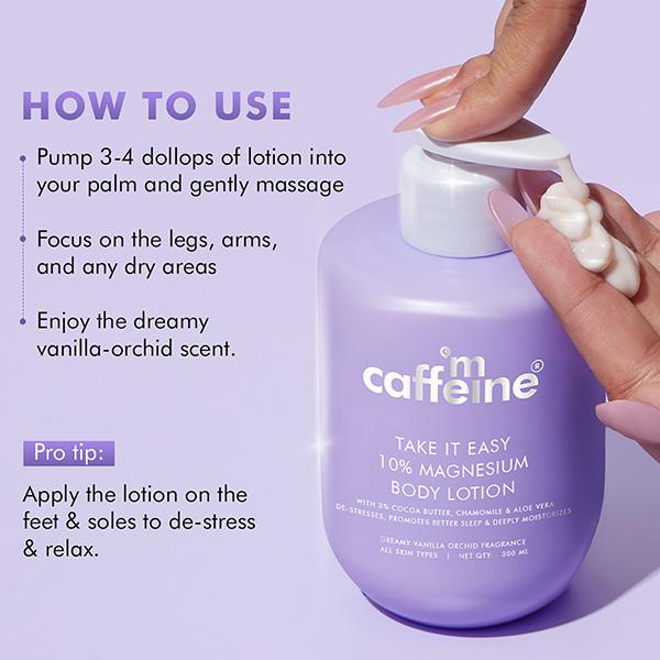 MCaffeine 10% Magnesium Body Lotion, 3X Instant Stress Reduction, Vanilla Betters Sleep & Relaxes 300 ml - Lotions & Creams