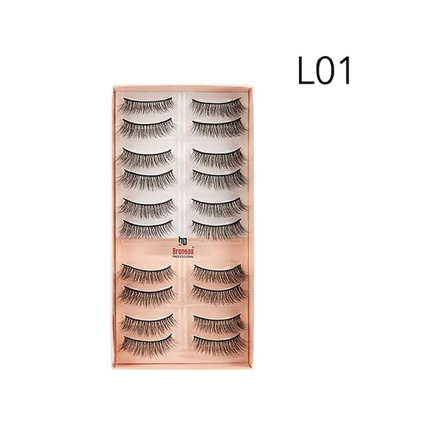 Netmeds | Bronson Professional Eyelash Set 3D False Long And Natural Eye Makeup No. L01 10's