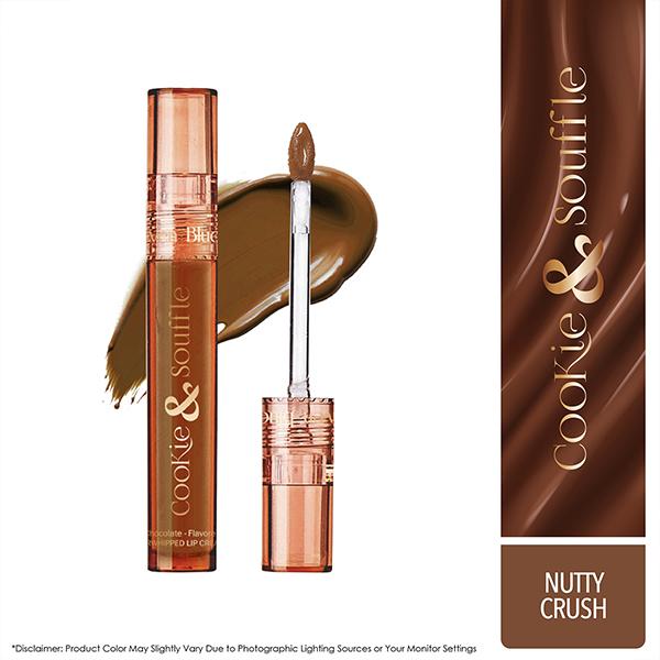 Netmeds | Blue Heaven Cookie & Souffle Chocolate-Flavored Airwhipped Lip Cream, Nutty Crush 3.2 ml