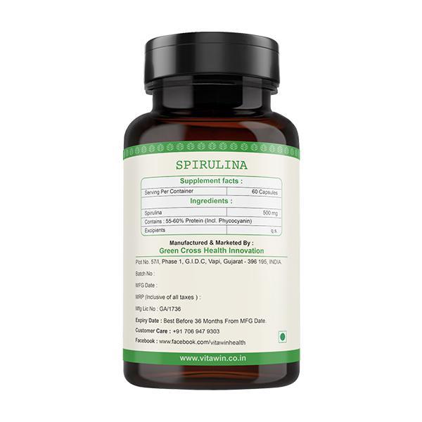 Vitawin Spirulina Vegetarian Capsule 60's - Herbal Dietary Supplement