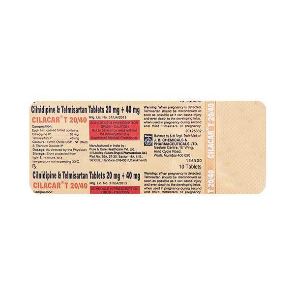 CILACAR T 20/40mg Tablet 10's - Hypertension-Ana