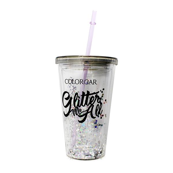 Netmeds | Colorbar Sipper Grey Glass with Lid and Straw 1's