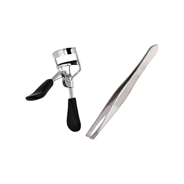 Vega Eyelash Curler and Tweezer Slant Tip (VCP-02) 2's - Tweezers