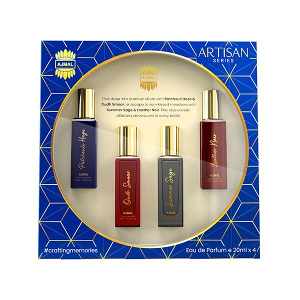 Netmeds | Ajmal Artisan Luxury Perfume Gift Set 4 x 20ml Long Lasting Fragrance For Men & Women 4's