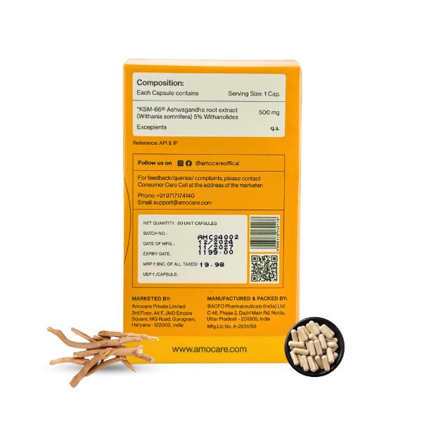Amocare Ashwagandha KSM-66 Capsule 60's - Sexual Care