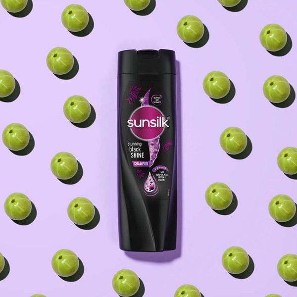 Sunsilk Stunning Black Shine Shampoo with A mla + Oil, Pearl Protein & Vitamin E 1000 ml - Shampoos