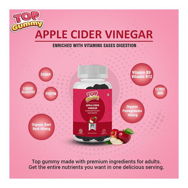 Top Gummy Apple Cider Vinegar Gummies - Blackcurrant Flavour 30's - Apple Cider Vinegar - Acv