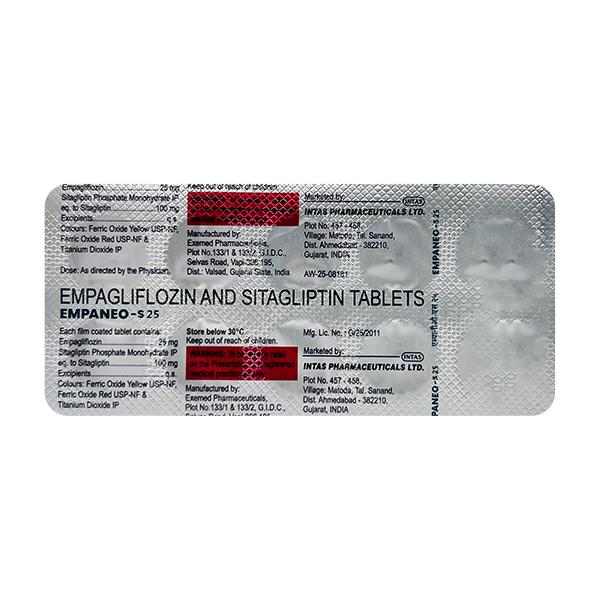 EMPANEO S 25 Tablet 10's - Diabetes-Ant