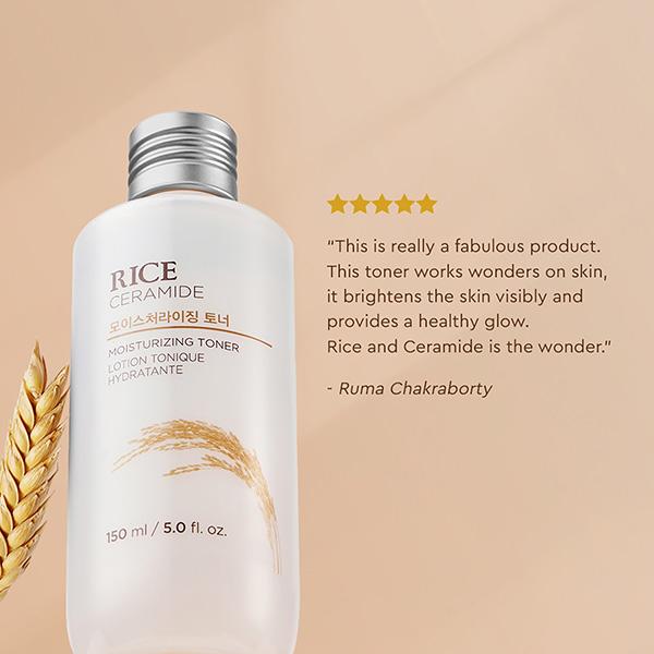 The Face Shop Rice & Ceramide Moisturizing Toner - Korean Beauty Skincare for Brightness 150 ml - Toners
