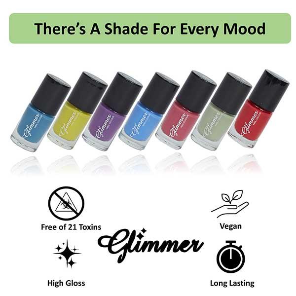 Glimmer Nail Polish Valentine Red 5 ml - Nail Polish