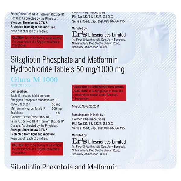 GLURA M 1000 Tablet 15's - Diabetes-Ant