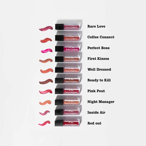 Aravi Organic Long Lasting Ultra Smooth Matte Liquid Lipstick - First Kiss 1.5 ml - Liquid Lipsticks