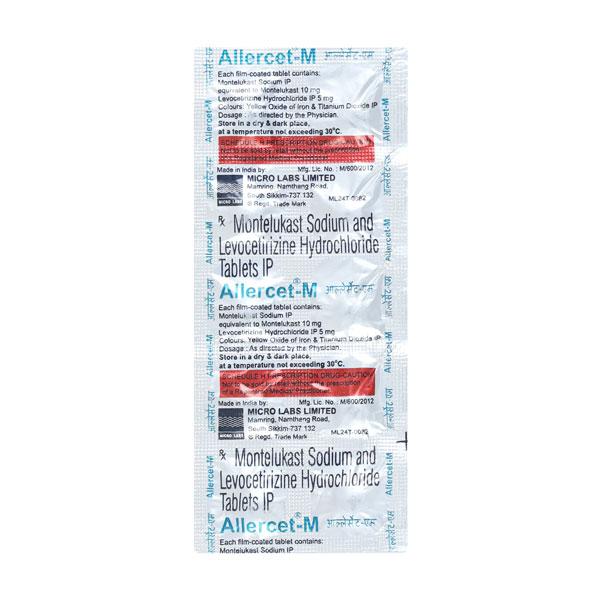 Allercet M Tablet 10'S - Allergies-Ant