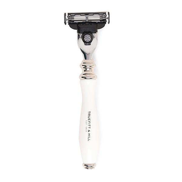 Truefitt and Hill Faux Porcelain Mach 3 Shaving Razor Chrome Wellington Luxury Essential Grooming Collection for Men 1's - Razors & Cartridges