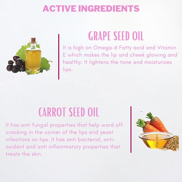 Aegte Rose Petal Lip & Cheek Tint Balm (Baby Pink) 15 gm - Lip Stains & Tints