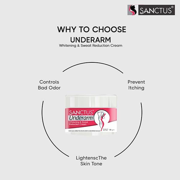 Sanctus Underarm Whitening & Sweat Reduction Cream 50 gm - Creams/Oils/Lotions