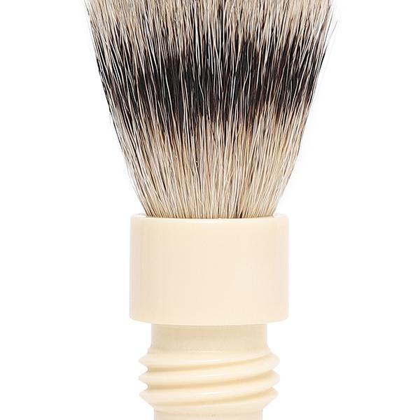 Truefitt and Hill Faux Ivory Super Badger Shave Brush Turnback Travel Essential Grooming Collection For Men 1's - Shaving Brushes