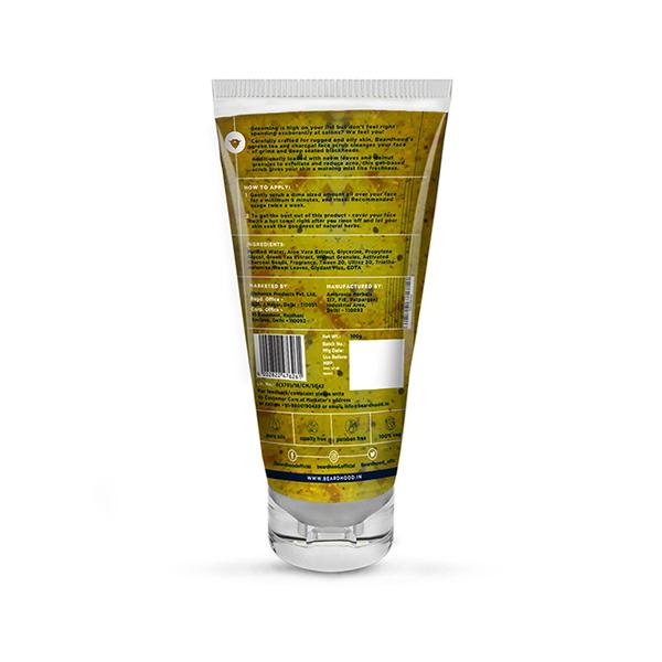 Beardhood Face Scrub - Green Tea & Charcoal Gel 100 gm - Face Scrubs