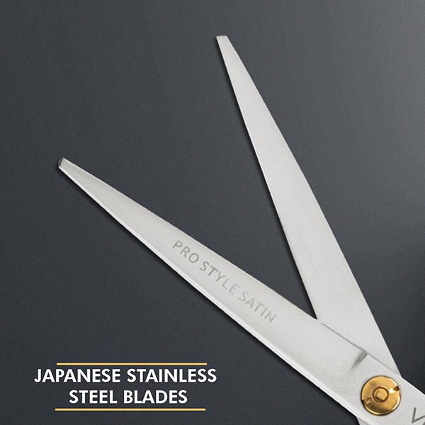 Vega Professional Pro Style Satin 5.5' Silver Line Hairdressing Scissor (VPMSC-10) 1's - Grooming Kits