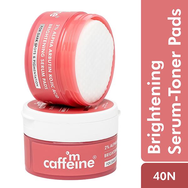 Netmeds | Mcaffeine Clear Glow 2% Alpha Arbutin Kojic Acid Brightening Serum Pads with 3% Niacinamide 40's
