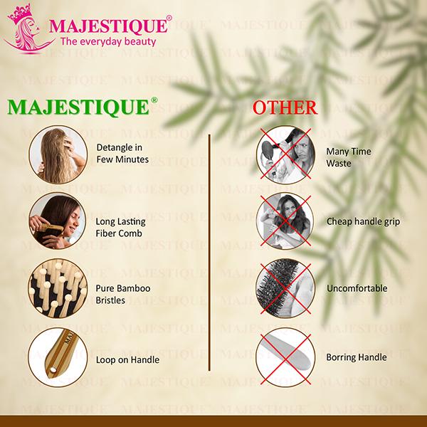 Majestique Paddle Detangling Hair Brush with Comb, Fiber Made for All Hair Types 2's - Hair Brushes
