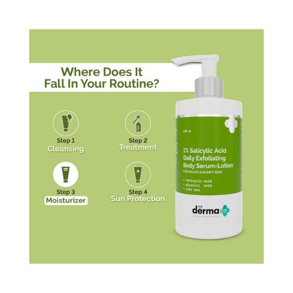 The Derma Co. 1 Percent Salicylic Acid Daily Exfoliating Body SerumLotion 250 ml - Body Sunscreen
