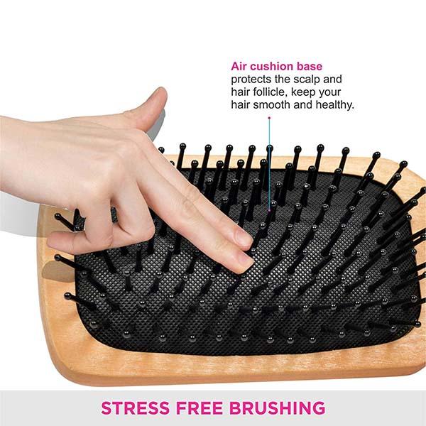 Bronson Professional Paddle Hair Brush Wooden with Strong & Fflexible Nylon Bristles 12's - Hair Brushes