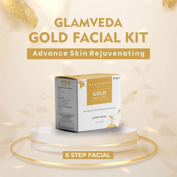 Glamveda Gold Rejuvenating Facial Kit 40 gm - Facial Kits