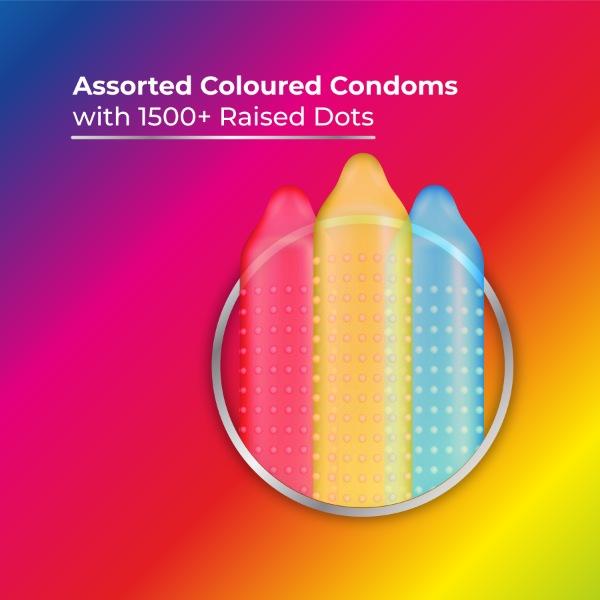 Skore 1500+ Raised Dots Condoms - Shades 3's - Plain/Flavoured Condoms