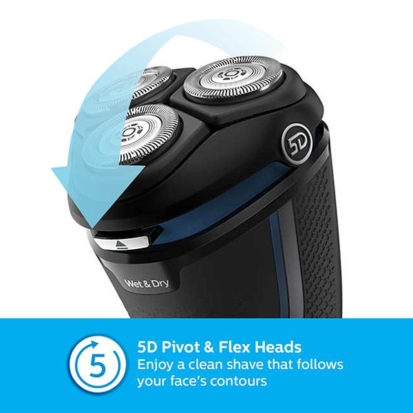 Philips Cordless Electric Shaver , 5D Pivot & Flex Heads, 27 Comfort Cut Blades (S3122/55) 1's - Shavers