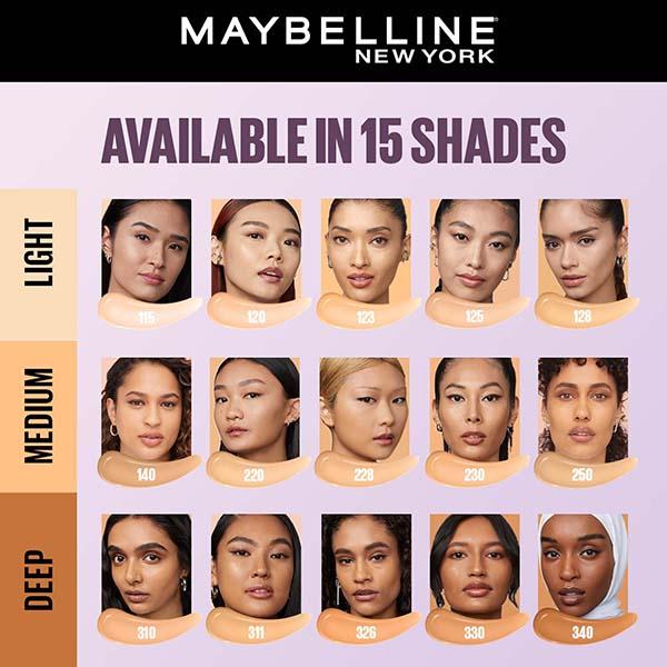 Maybelline New York Super Stay Lumi-Matte Liquid Foundation 30H Longwear Yet Light-As-Air, 128 35 gm - Foundation