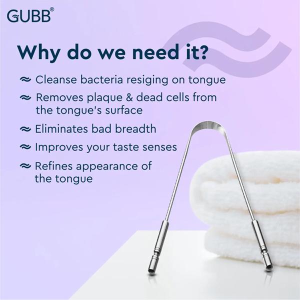 Gubb Metal Tongue Cleaner High Grade Stainless Steel 1's - Floss & Tongue Cleaners