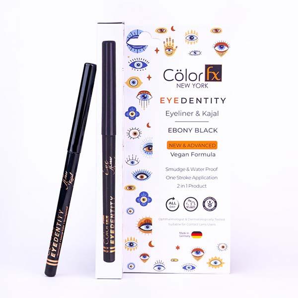 Netmeds | Color Fx New York Eyedentity 2-In-1 Kajal and Eyeliner Women, Intense Black Kajal Smudge Proof 4 gm
