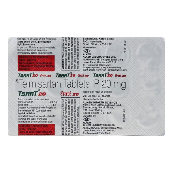 Netmeds | Tsart 20mg Tablet 15'S