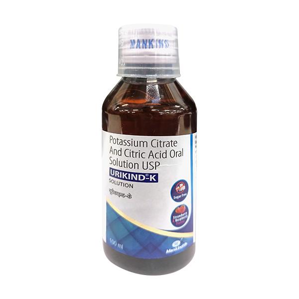 Netmeds | URIKIND K SUGAR FREE STRAWBERRY&RASPBERRY FLAVOUR Oral Solution 100ml