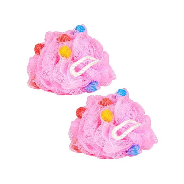 Netmeds | Vega Color Cube Fluffy Bath Sponge Loofah, Multicolor (VC2BA-3/7) 2's