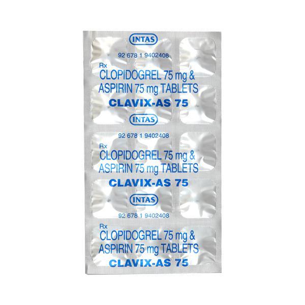 Clavix AS 75mg Tablet 15'S - Blood Clot-Ant