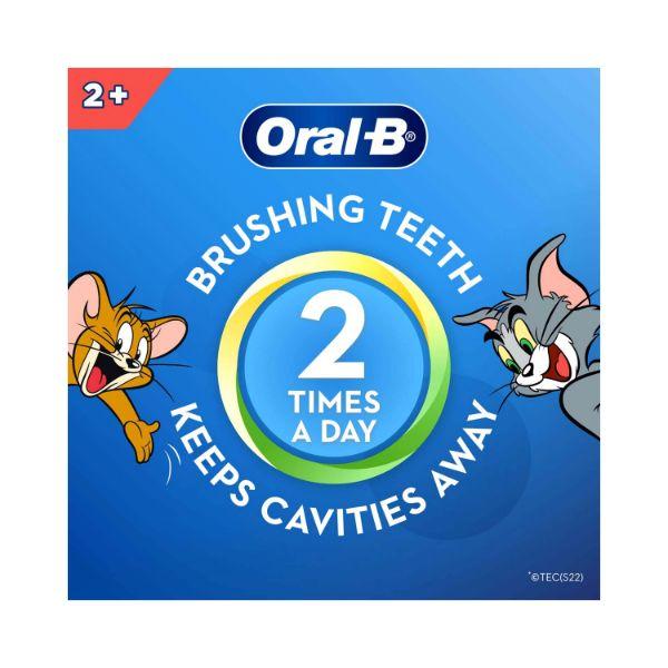 Oral B Kids Toothbrush, Tom & Jerry, Extra soft bristles and easy to hold handle (Age 2+) 2's - Toothbrushes