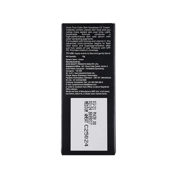 Avon True Color Skin Goodness Cc Cream Spf50/PA+++ - Medium Wheat 18 gm - Bb & Cc Creams