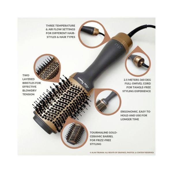 Alan Truman The Blow Brush Grey Gold Ceramic 1's - Multi-Stylers