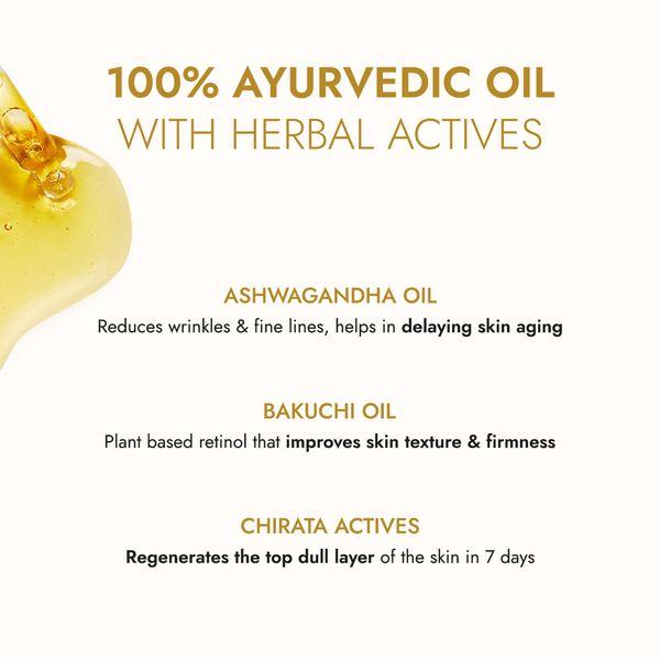 Kapiva Skin Rituals Ashwagandha Anti Aging Face Oil - Bakuchi Oil & Chirata Actives 30 ml - Face Oils