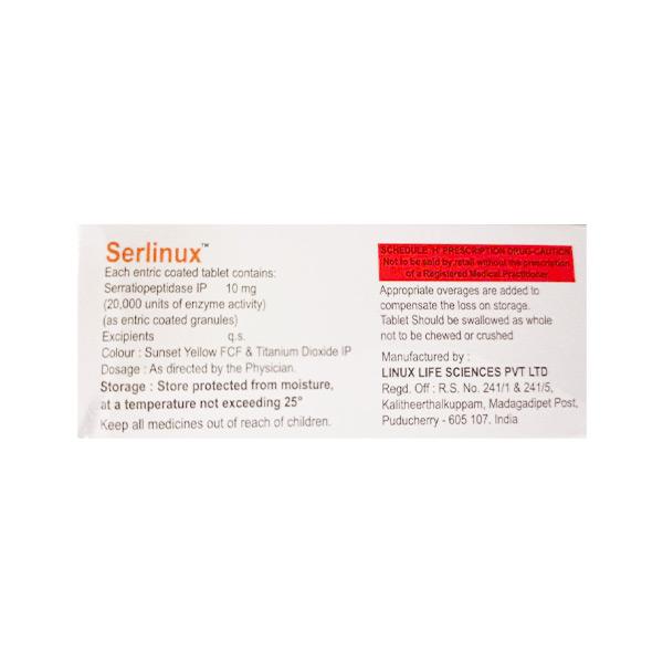 Serlinux Tablet 10'S - Pain relief-Ant