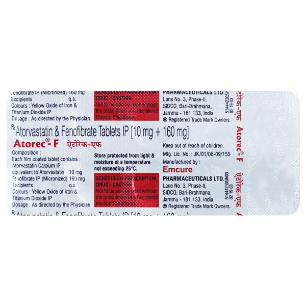 Atorec F Tablet 10'S - High Cholesterol-Dys
