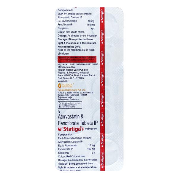 STATIGA F Tablet 10's - High Cholesterol-Dys
