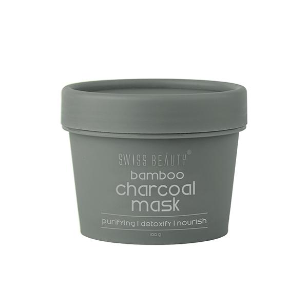 Swiss Beauty Bamboo Charcoal Clay Mask 100 gm - Masks & Peels