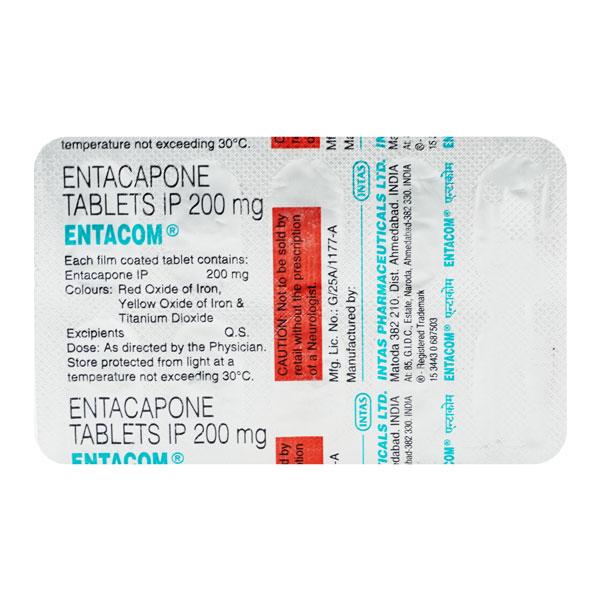 Entacom 200mg Tablet 10'S - Parkinsonism-Apd