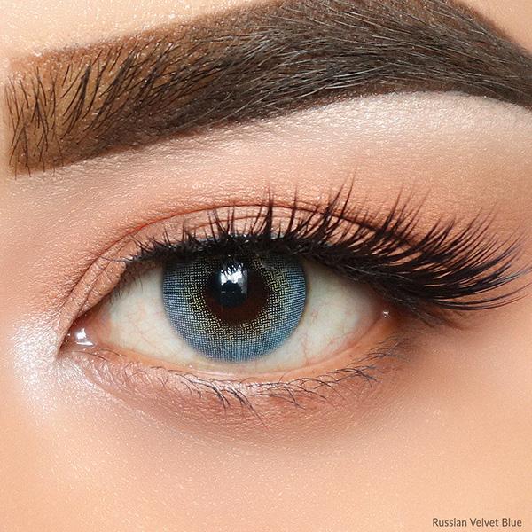 O-Lens Russian Velvet Monthly Coloured Contact Lenses - Blue ( 0.00 ) 1's - Eyecare Lenses