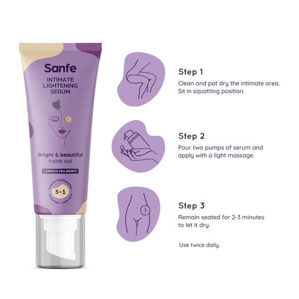 Sanfe Intimate Lightening Serum - Lemon & Mulberry 50 gm - Intimate Care