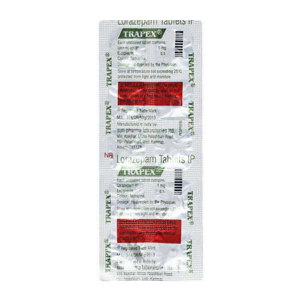 Trapex 1mg Tablet 10'S - Anxiety-Anx