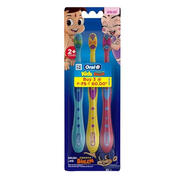 Netmeds | Oral B Kids Extra Soft Chhota Bheem Toothbrush (2+ Year) 3's